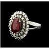 Image 2 : 14KT White Gold 4.53ct Ruby and Diamond Ring