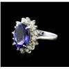 Image 2 : 14KT White Gold 4.48ct Tanzanite and Diamond Ring