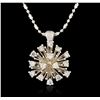Image 1 : 14KT White Gold 3.02ctw Diamond Pendant With Chain