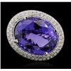 Image 1 : 18KT White Gold GIA Certified 30.19ct Tanzanite and Diamond Ring