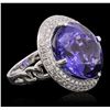 Image 2 : 18KT White Gold GIA Certified 30.19ct Tanzanite and Diamond Ring