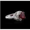 Image 2 : 18KT White Gold 3.02ct Ruby and Diamond Ring