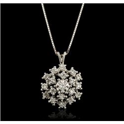 14KT White Gold 0.35ctw Diamond Pendant With Chain