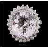 Image 1 : 14KT White Gold 24.09ct Kunzite and Diamond Ring