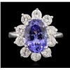 Image 1 : 14KT White Gold 4.89ct Tanzanite and Diamond Ring