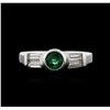 Image 1 : 14KT White Gold 0.38ct Emerald and Diamond Ring