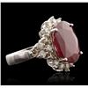 Image 2 : 14KT White Gold 11.87ct Ruby and Diamond Ring