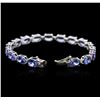 Image 3 : 14KT White Gold 21.76ctw Tanzanite and Diamond Bracelet