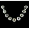 Image 2 : 14KT White Gold Tahitian Pearl and Diamond Necklace