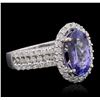 Image 2 : 14KT White Gold 2.51ct Tanzanite and Diamond Ring