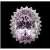 Image 1 : 14KT White Gold 40.04ct GIA Certified Kunzite and Diamond Ring