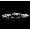 Image 1 : 14KT White Gold 8.25ctw Sapphire and Diamond Bracelet