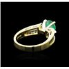 Image 3 : 18KT Yellow Gold 1.32ct Emerald and Diamond Ring