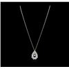 Image 2 : 14KT White Gold 1.67ctw Diamond Pendant With Chain