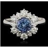 Image 1 : 14KT White Gold 1.74ct Tanzanite and Diamond Ring