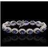 Image 1 : 14KT White Gold 12.96ctw Sapphire and Diamond Bracelet