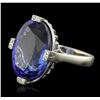 Image 2 : 14KT White Gold 16.98ct Tanzanite and Diamond Ring