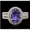 Image 1 : 14KT White Gold 2.14ct Tanzanite and Diamond Ring