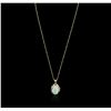 Image 1 : 14KT Yellow Gold 3.90ct Opal and Diamond Pendant With Chain