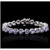 Image 1 : 14KT White Gold 30.68ctw Tanzanite Bracelet