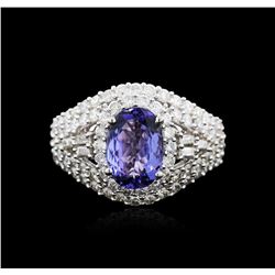 14KT White Gold 1.50ct Tanzanite and Diamond Ring