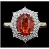 Image 1 : 14KT Yellow Gold 2.02ct Padparadscha and Diamond Ring