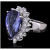 Image 2 : 14KT White Gold GIA Certified 8.26ct Tanzanite and Diamond Ring