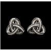 Image 1 : 1.27ctw Black Diamond Earrings - 14KT White Gold