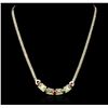 Image 1 : 14KT Yellow Gold 0.50ctw Ruby, Emerald and Diamond Necklace