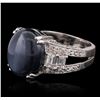 Image 2 : Platinum 24.10ct Blue Star Sapphire and Diamond Ring