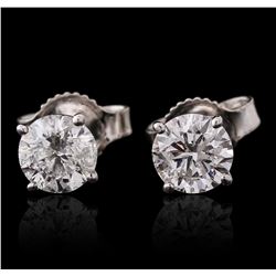 14KT White Gold 0.90ctw Diamond Solitaire Earrings