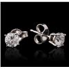 Image 2 : 14KT White Gold 0.90ctw Diamond Solitaire Earrings