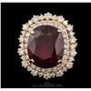 Image 1 : 14KT Yellow Gold 16.36ct Ruby and Diamond Ring