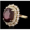 Image 2 : 14KT Yellow Gold 16.36ct Ruby and Diamond Ring