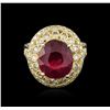 Image 1 : 14KT Yellow Gold 7.34ct Ruby and Diamond Ring