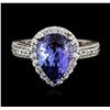 Image 1 : 14KT White Gold 2.87ct Tanzanite and Diamond Ring