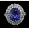 Image 1 : 14KT White Gold 5.56ct Tanzanite and Diamond Ring