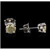 Image 2 : 14KT White Gold 1.23ctw Diamond Stud Earrings