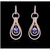 Image 1 : 14KT Rose Gold 2.50ctw Tanzanite and Diamond Earrings
