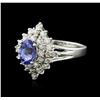 Image 2 : 14KT White Gold 1.28ct Tanzanite and Diamond Ring