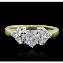 18KT Yellow Gold 1.44ctw Heart Cut Diamond Ring