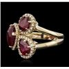 Image 2 : 14KT Yellow Gold 7.81ctw Ruby and Diamond Ring