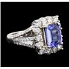 Image 2 : 14KT White Gold 2.43ct Tanzanite and Diamond Ring