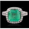 Image 1 : 14KT Two-Tone Gold 3.50ct Emerald and Diamond Ring