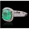 Image 2 : 14KT Two-Tone Gold 3.50ct Emerald and Diamond Ring