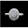 Image 1 : 18KT White Gold 3.00ct Star Sapphire and Diamond Ring