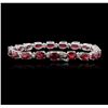 Image 2 : 17.77ctw Ruby and Diamond Bracelet - 14KT White Gold