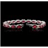 Image 3 : 17.77ctw Ruby and Diamond Bracelet - 14KT White Gold