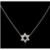 Image 1 : 14KT White Gold 0.60ctw Diamond Star Pendant With Chain