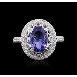 14KT White Gold 1.90ct Tanzanite and Diamond Ring